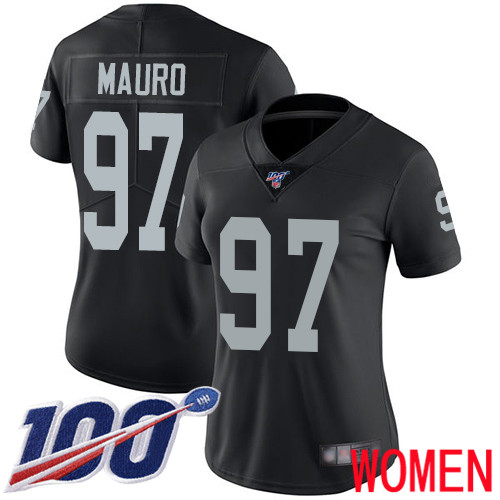 Oakland Raiders Limited Black Women Josh Mauro Home Jersey NFL Football #97 100th Season Vapor Jersey->youth nfl jersey->Youth Jersey